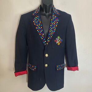 Artcraft Jeweled Blazer ~ 38R no size tag Gently worn Wool blend no fabric tag